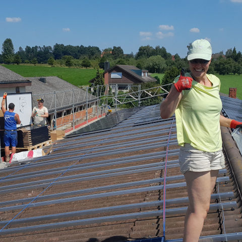 Arbeiten auf dem Solardach