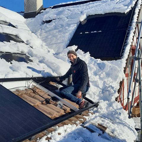 Solardach Arbeiten