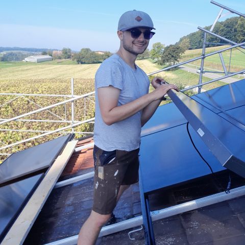 Solardach Arbeiten